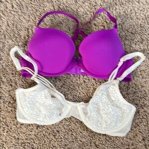 Auden Purple and White Underwire Bras